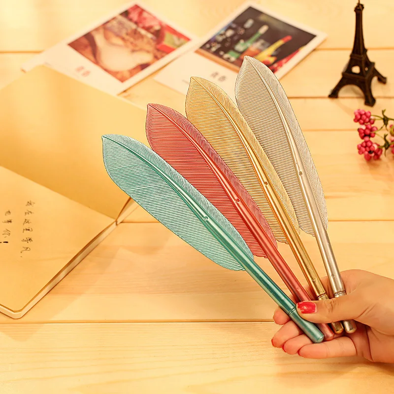 

1 PCS New Cute Beautiful Feather Pens Gel Pen Writing For School Supplies Stationery Cheap Items Kawaii Pen Stationery Items