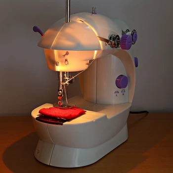 

2019 Mini Handheld Sewing Machines Dual Speed Double Thread Multifunction EU Electric Mini Automatic Tread Rewind Sewing Machine