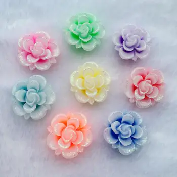 

Wholesale 60pcs/lot 19mm Resin Flower Rhinestone Flatback Cabochon for DIY phone,wedding decoration -A62*5