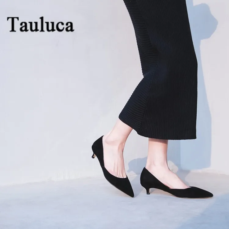 

Lady OL Office Low Heels Pumps Shoes Faux Suede Woman Pointed Toe Dress Shoes Basic Pumps Women Boat Zapatos De Mujer 3.5cm
