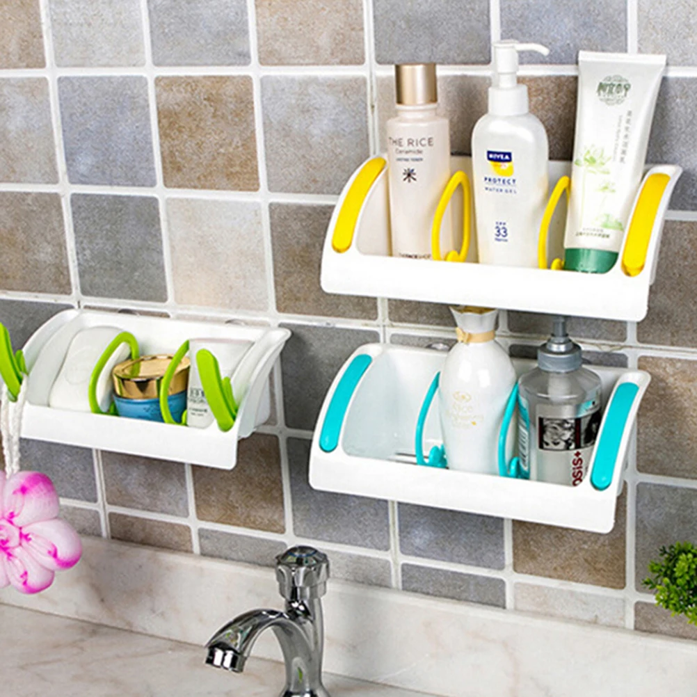 Hot Lovely Bathroom Corner Storage Rack Organizer 1PC Shower Wall Shelf With Suction Cup Storage Box Storage Rack