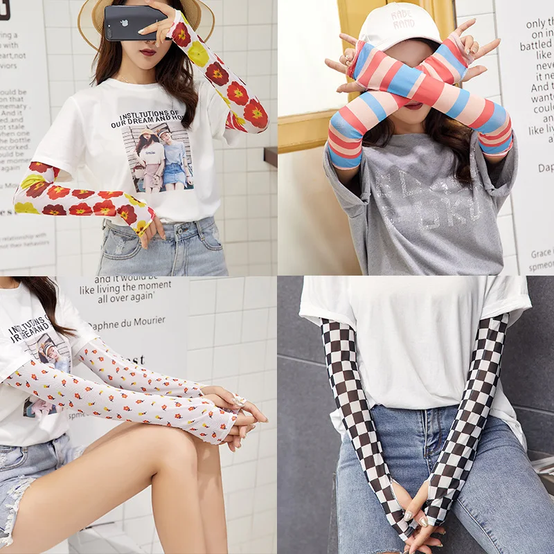 Hello Summer Watermelon UV Sun Protective Outdoors Stretchy Cool Arm Sleeves Warmer Long Sleeve Glove