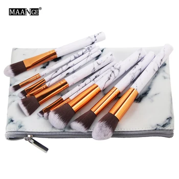 

10Pcs/Set Marbling Makeup Brushes Kit Marble Pattern PU Brush Bag Powder Contour Eye Shadow Beauty Make Up Brush Cosmetic Tools
