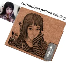 Мужской короткий ультратонкий кошелек для молодых студентов, простой модный, сделай сам, на заказ, фото, с надписью, бумажник с изображением, Подарочный кошелек