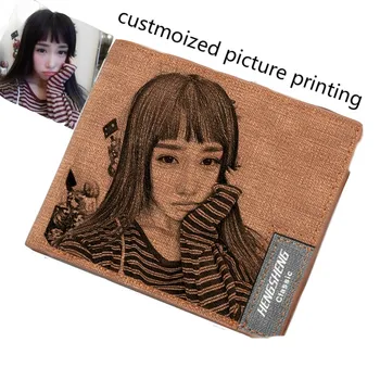 

Wallet men's short ultra-thin young students simple fashion diy customized photo lettering printing picture wallet gift wallet