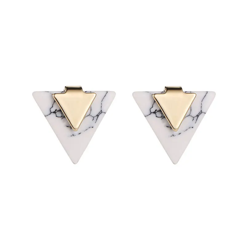 

Fashion Triangle Geometric Faux Stone gold Stud Earring for Women Party Jewelry brincos