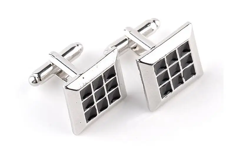 one pair fashion alloy 1.8cm black enamel men's casual cufflinks fit