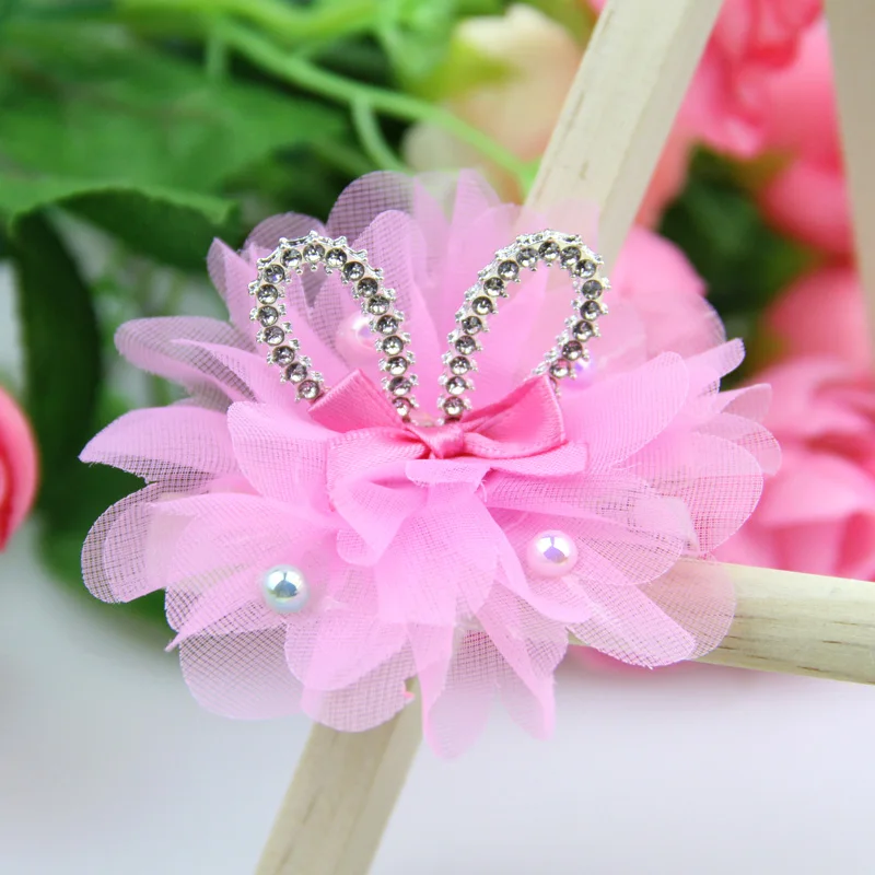 Crystal Flower Crown Hair Clips Women Girls Kids Rhineston Crown Clip