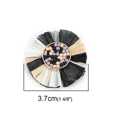 3,7 см DIY ручной работы RAFFIA Lafite трава круглая бахрома из бусин с кисточками кулон для одежды аксессуары ювелирных изделий 1 шт - Цвет: 6