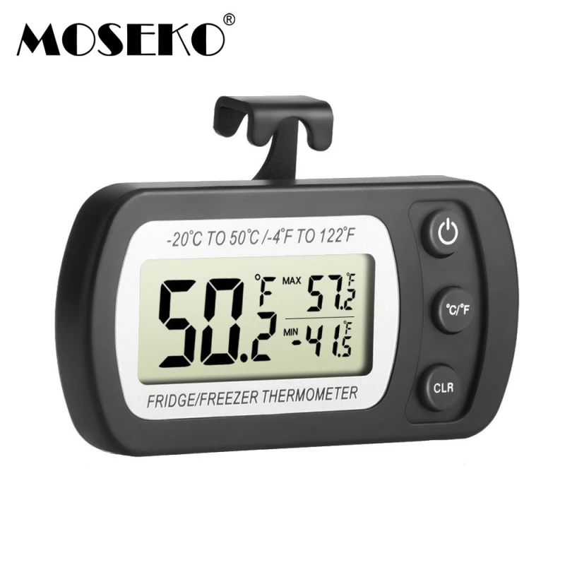 MOSEKO Waterproof Digital Refrigerator Thermometer LCD Indoor