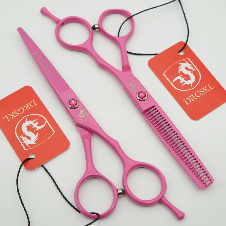 DRGSKL pink paint 5.5 inch hair cut scissors professional barber hair