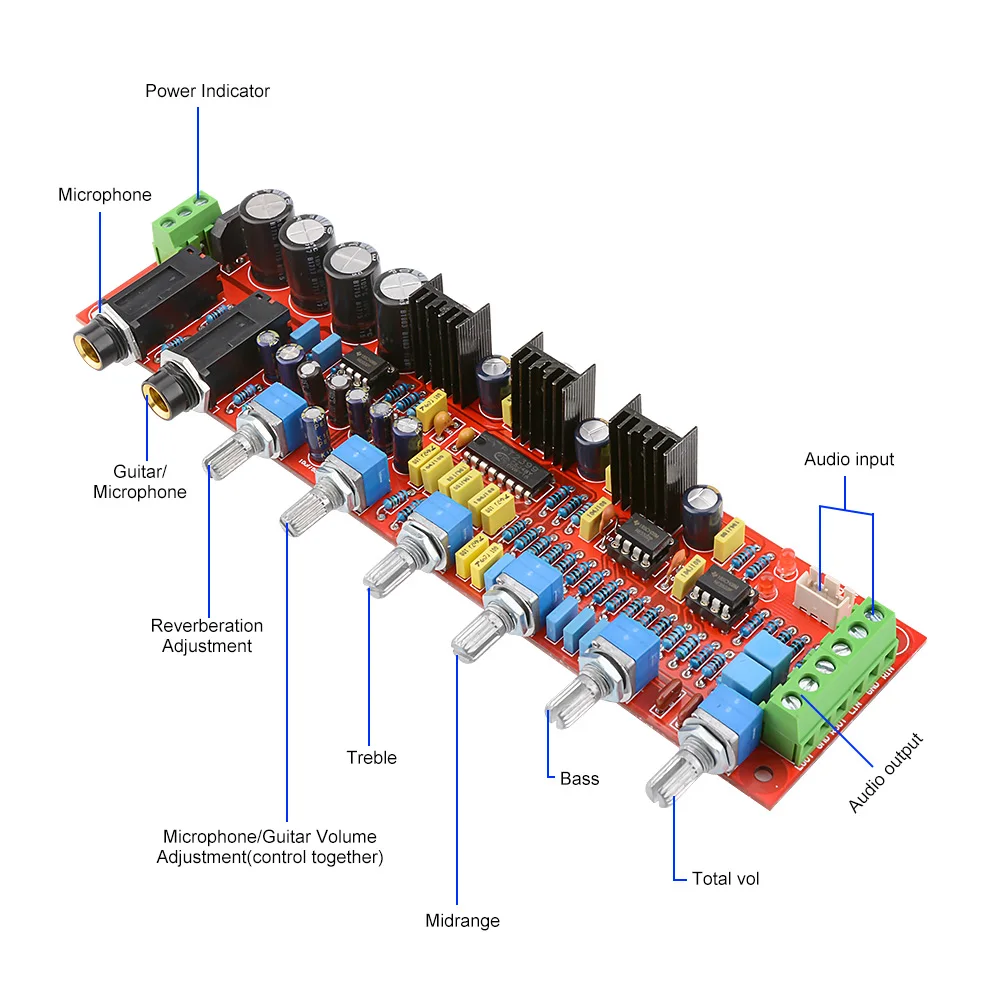 AIYIMA PT2399 микрофон караоке тон Плата усилителя DIY модуль усилителя NE5532 Op с регулировкой громкости