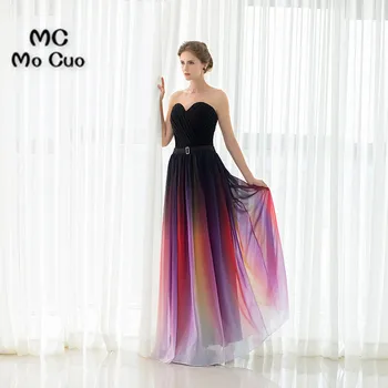 

In Stock 2017 Evening Prom dresses Long with Pattern Sweetheart Vestidos de fiesta Formal Chiffon Pleat Evening Dress