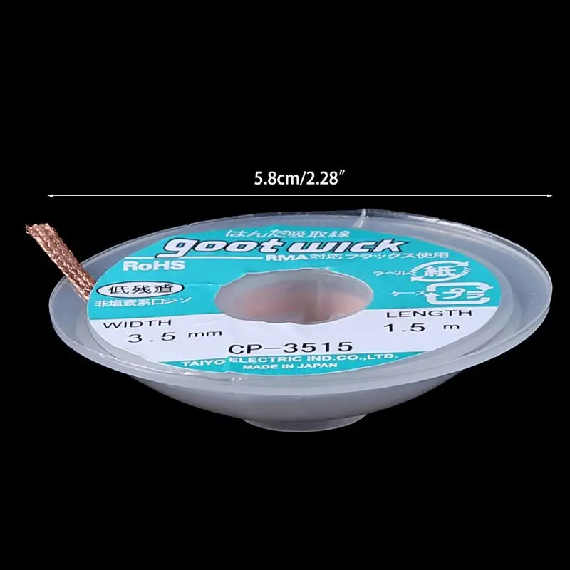 

Hot Selling Useful 5 ft 3.5mm Desoldering Braid Solder Remover Wick CP-3515 qiang