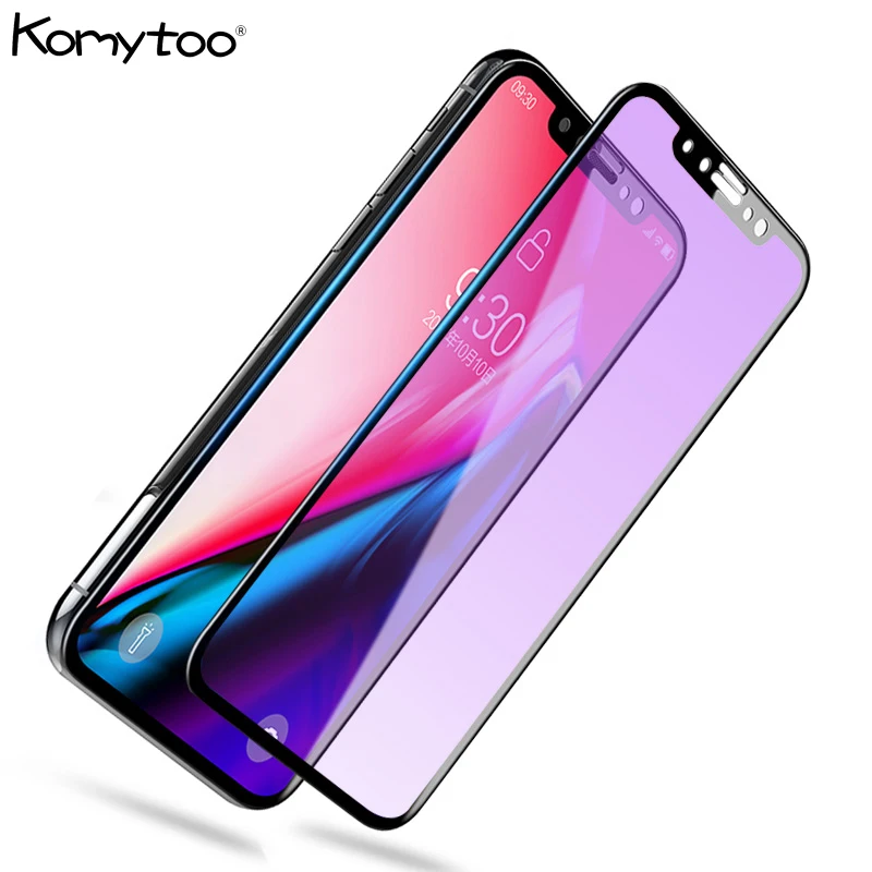 3D Anti Blue Matte Tempered Glass For iPhone XS MAX XR X 7 8 Full Cover Carbon Fiber Screen