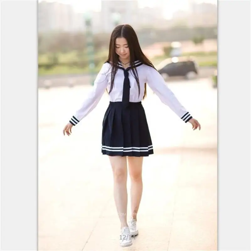 

School uniform set Student uniform tie fashion Sailor suit set Table costume Japanese school uniform Girl Performance clothing