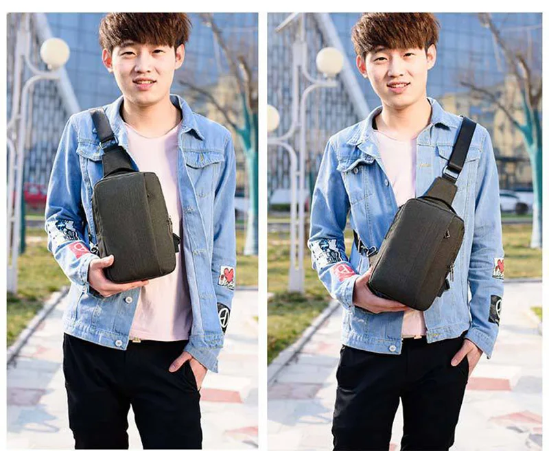 Men Women Backpack Anti Theft Teenager Canvas Chest Bag Large Casual USB Rechargeable Boy Single Shoulder Sac A Dos Homme BP0223 (16)