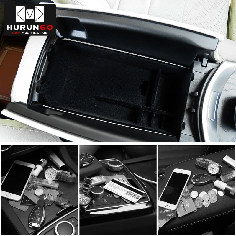 

For Mercedes Benz new C GLC Class C200 C180 GLC250 W205 Mobile phone wireless charging armrest box storage Sundries packing box