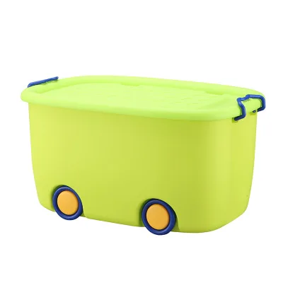 Многофункциональный большой 1 шт. PP Childlike шкив хранилище ведер коробка для игрушек закуски держатель для мелочей офисный шкаф с герметичной крышкой - Цвет: Green