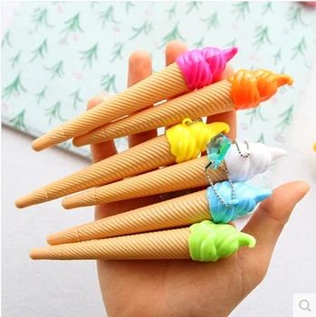

10pcs/lot South Korea stationery lovely creative ice-cream gel pen Black craft gift pen