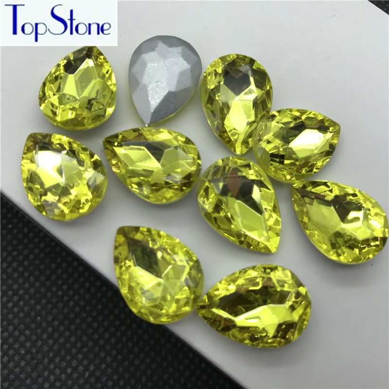 

Citrine Color TEARDROP Glass Crystal POINTED BACK Rhinestones 5x8,6x10,8x13,10x14,13x18,18x25,20x30,30x40mm Dress Drop stone