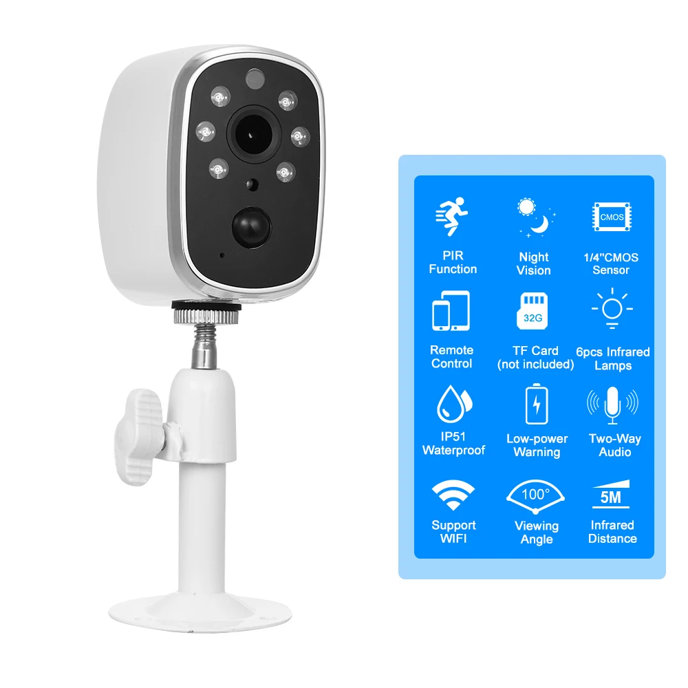 Беспроводная Wi Fi IP камера с низким энергопотреблением 720P|Камеры видеонаблюдения|