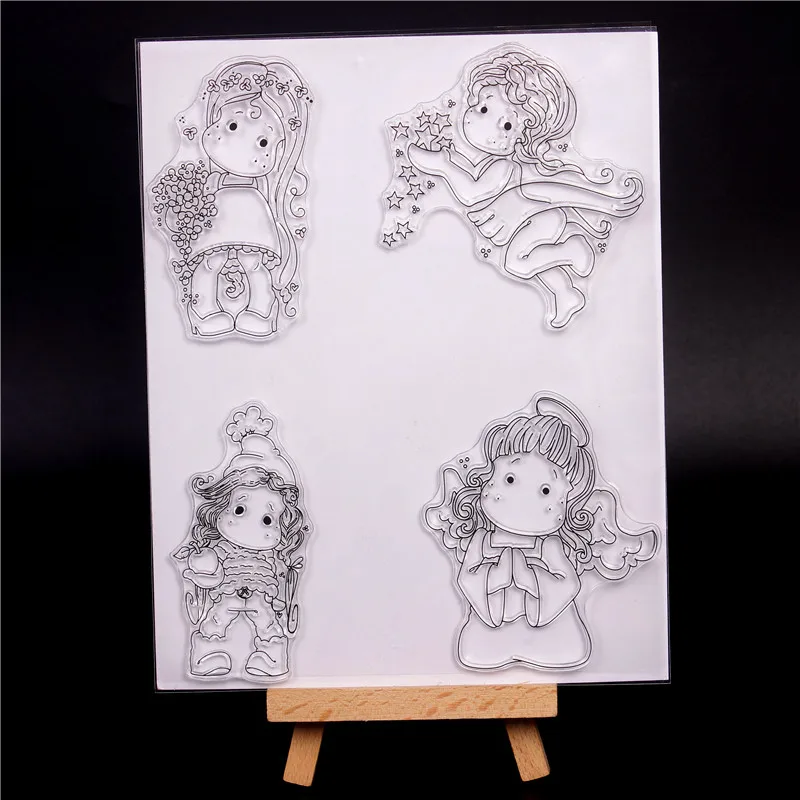 

Transparent Clear Silicone Stamps for DIY Scrapbooking Card Making diy photo Roller album Decorative Cartoon boy girl Stempel
