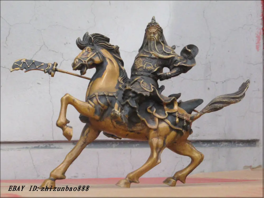 

China Classical Brass Handwork Guan Gong Dread Knights powerful warriors guan yu