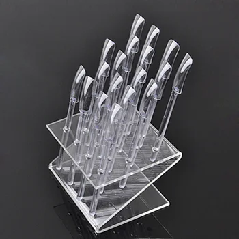 

18 Tips Nail Art Clear Tips Display Stand Nails Polish Practice Training Tool MH88