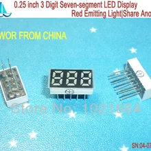 10 шт./лот) светодиодный дисплей 0,25 дюйма 10 контактов 3 цифры 7 сегментный красный светодиодный дисплей общий анод цифровой дисплей 2531BR