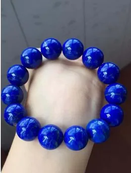 

Genuine Natural Royal Blue Lapis Lazuli Gemstone Beads Bracelet AAAA 14 mm