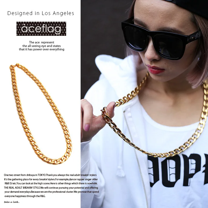 2016 Wholesale Golden Bling Hip Hop Jewelry Gifts 75CM Charm Cuban
