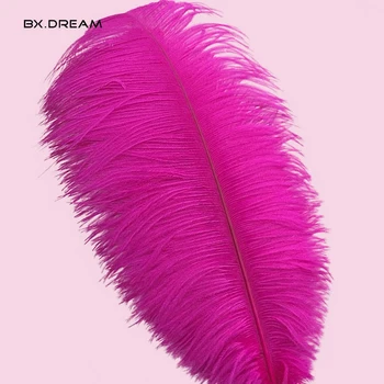 

Free shipping beautiful100pcs rose red ostrich feathers 14-16 inches wedding party large show decorations DIY clothing