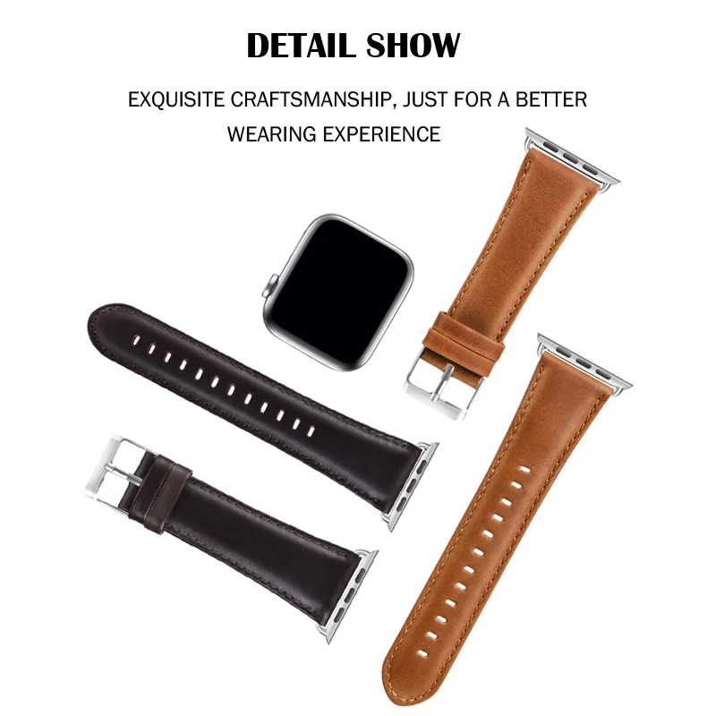 Ремешок для часов из натуральной кожи 44 мм 40 мм для Iwatch Series 4 браслет из воловьей кожи 42 мм 38 мм ремешок для Apple Watch 2 Iphone 3