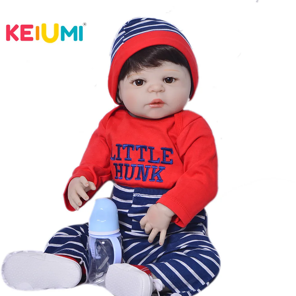 Куклы KEIUMI Reborn 23 ''полностью силиконовые виниловые куклы Reborn baby boy Прекрасный подарок 57 см для детей подарки на день рождения