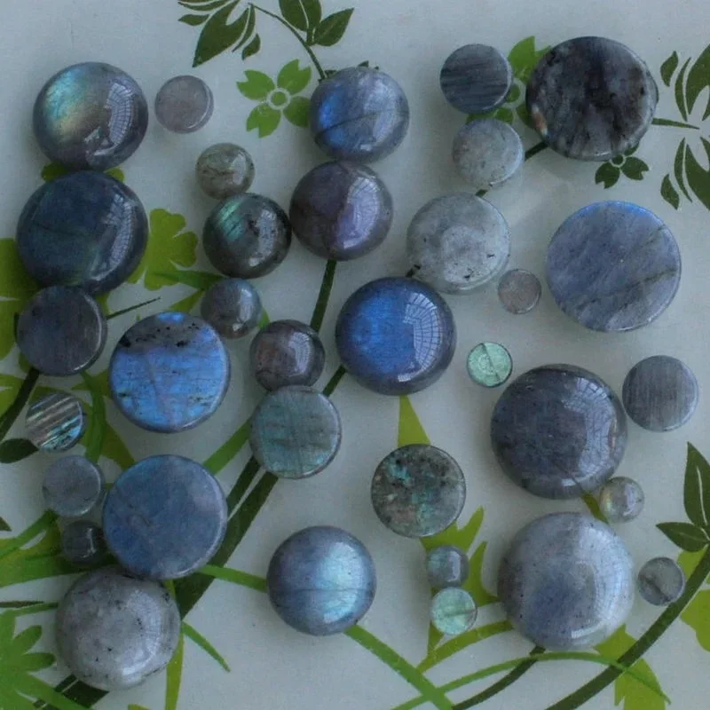 50 шт./лот натуральный круглый кабошон лунный камень бусины натуральный круглый вырез камень для ювелирных изделий