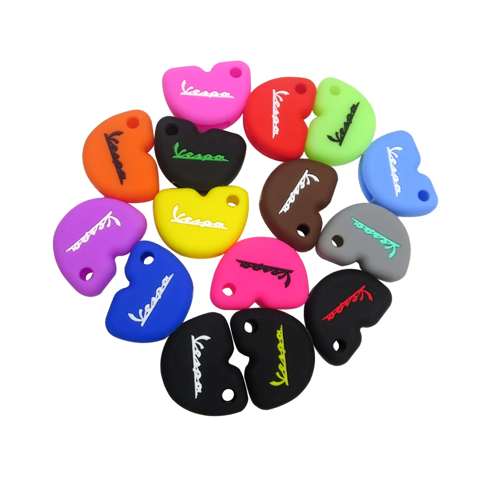 Soft Silicone Rubber Key Fob Set Case Cover Cap Protect For Vespa Piaggio GTS300 946 LX150 Fly 125 150 Car-Styling Free Shipping (2)
