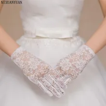 NIXUANYUAN Короткие Свадебные перчатки цвета слоновой кости красный черный палец Свадебные перчатки Guantes de Novia Свадебные аксессуары