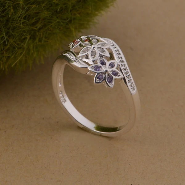Мода, свадебные вечерние кольца серебряного цвета тренд милый женский Блестящий Кристалл, кубический циркон обручальное кольцо Сладкая мода ювелирные изделия jshr1075