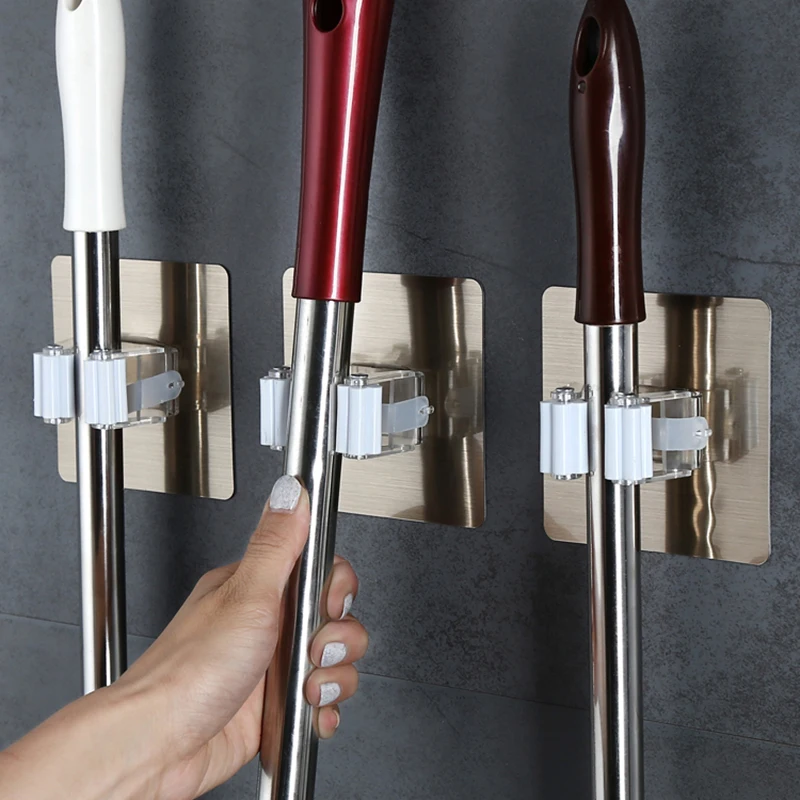 Home Tool Wall Mounted Mop Organizer Holder Brush Broom Hanger Storage Rack Wall Housekeeper 9.4*9.4CM