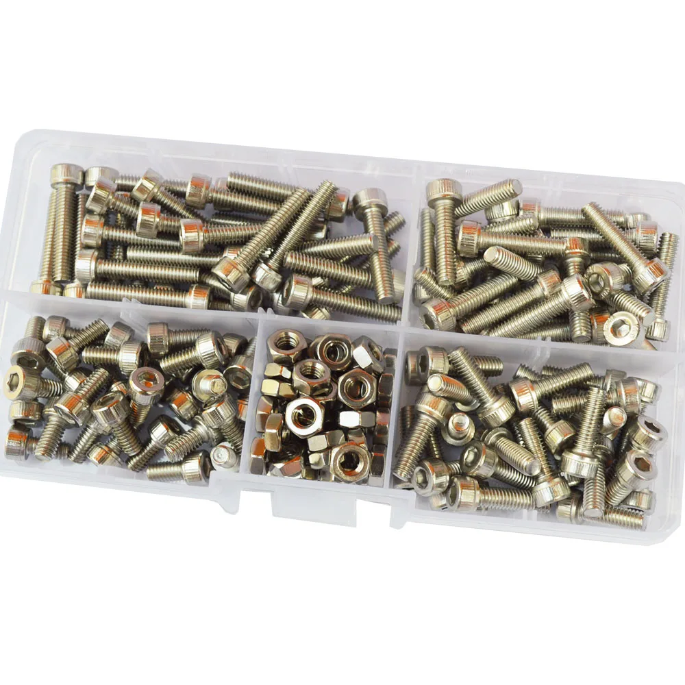 

Hex Socket Head Cap Machine Screw Nut Thread Metric Hexagon Allen Bolt Assortment Kit Set 304 Stainless Steel M4