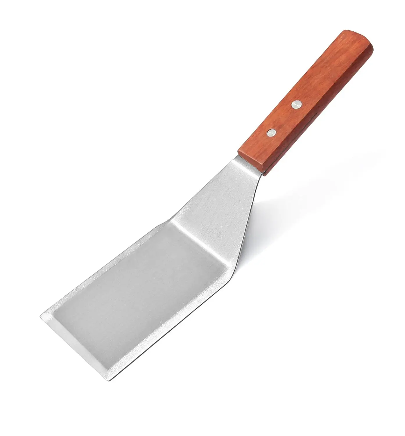 Wood Handle Heavy Duty Hamburger Turner / Spatula with Cutting Edge, 2.
