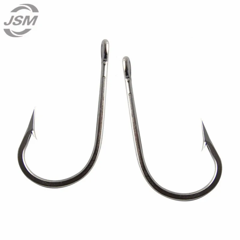 JSM 5pcs 7691 Stainless Steel Big Game Fishing Hooks Fish Tuna Bait Fishhooks Large hook Size 6/0-13/0
