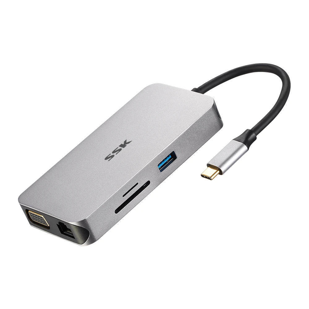 ССК тип-c концентратор usb-хаб тип-c к USB 3,0/HDMI 4 K/VGA 1080 P/SD/TF/Gigabit RJ45/аудио SD/TF карта USB3.1 GEN1 для ноутбука планшета