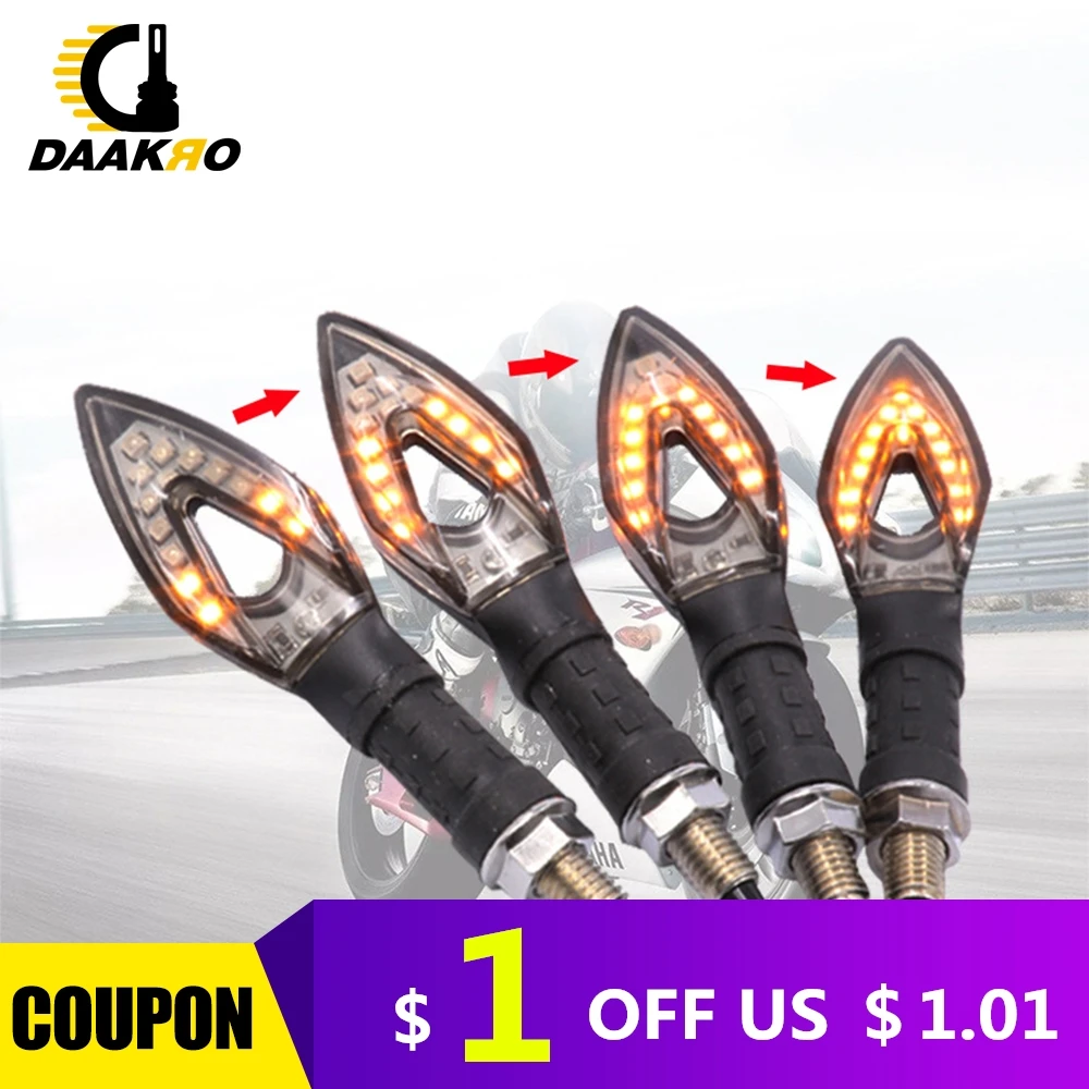 

2PCS Universal Flowing Water Flicker LED Motorcycle Turn Signal Indicators Motorcycle Bike LED Amber Blinker Lamp Bulb