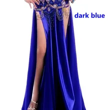 Сексуальный костюм для танца живота юбка Святой 2 разрезы по бокам юбка платье юбка с двойным разрезом 14 цветов(без пояса