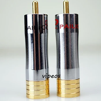 

Free shipping HiFi pure copper+Gold plade RCA plug for DIY Rca cable Sub cable for CD player amplifier 4pieces / lot