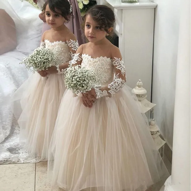 Flower girl dresses long sleeve lace