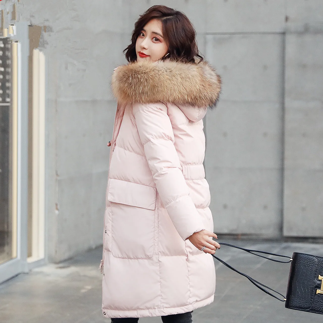 

KMETRAM Women's Down Jacket Winter Jacket Women Real Fur Collar korean Long Coat Female Warm Hooded Parka Chaqueta Mujer MY3309