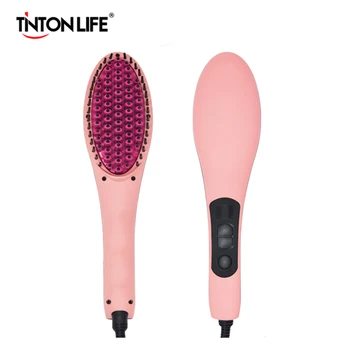 

TINTON LIFE Digital Electric Hair Straightener Brush Comb EU Plug Detangling Straightening Irons